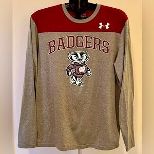 University of Madison Wisconsin Badgers Long Sleeve College Heat Gear Shirt